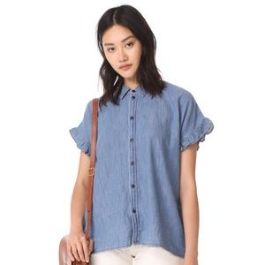 Madewell Denim Ruffle Side Shirt